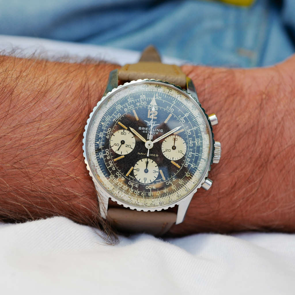magnifique montre vintage patine navitimer montre