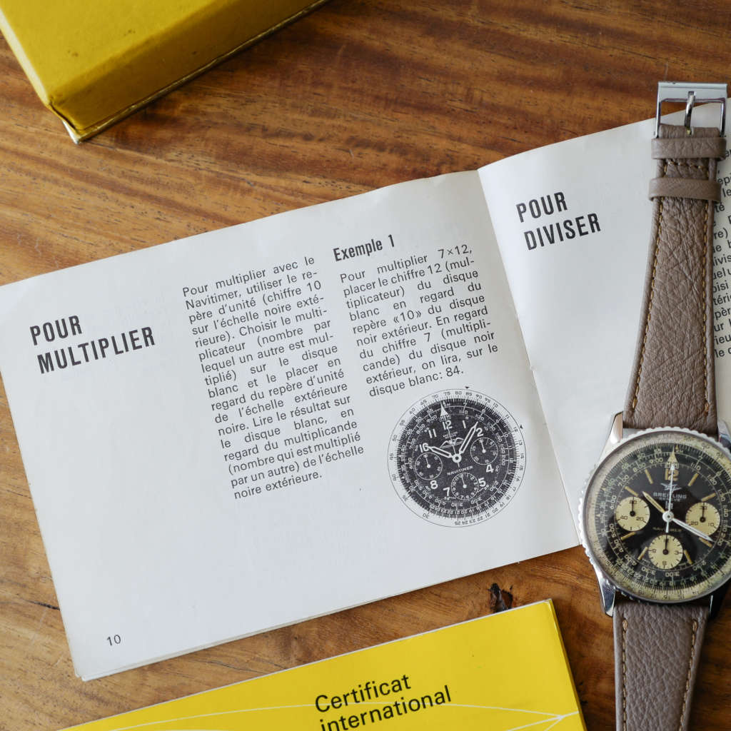 manuel explication regle de calcul Breitling Lip Navitimer 806
