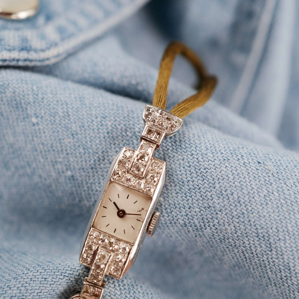 montre femme art deco vintage platine or diamants_10 montre femme art déco vintage platine or diamants