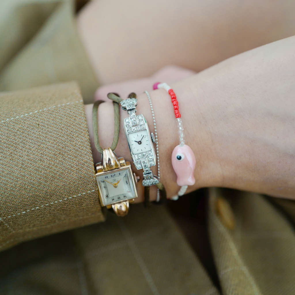 montre femme art deco vintage platine or diamants_2 montre femme art déco vintage platine or diamants