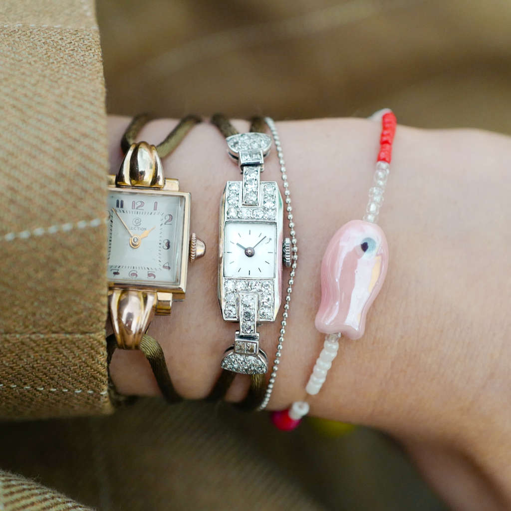 montre femme art deco vintage platine or diamants_3 montre femme art déco vintage platine or diamants