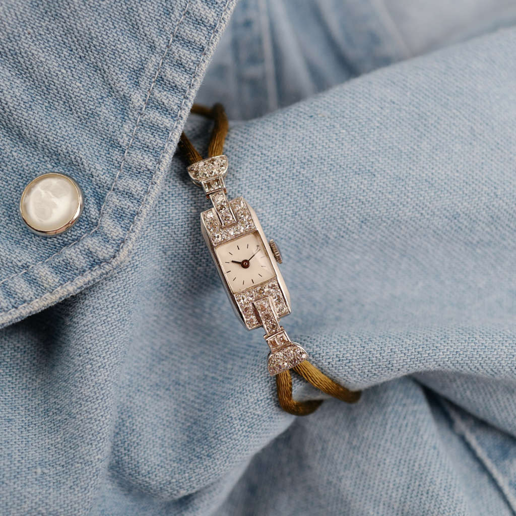 montre femme art deco vintage platine or diamants_5 montre femme art déco vintage platine or diamants