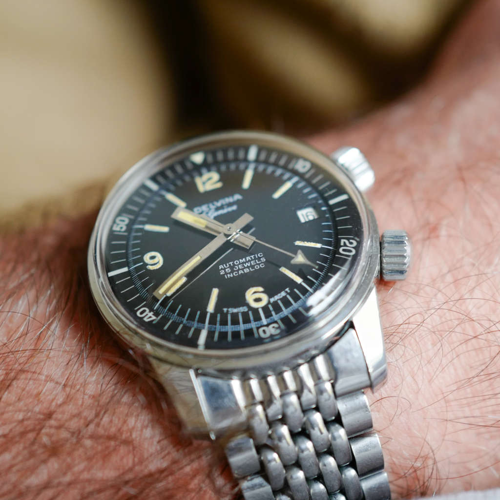 montre delvina vintage lume tritium cadran noir delvina montre delvina vintage lume tritium cadran noir delvina