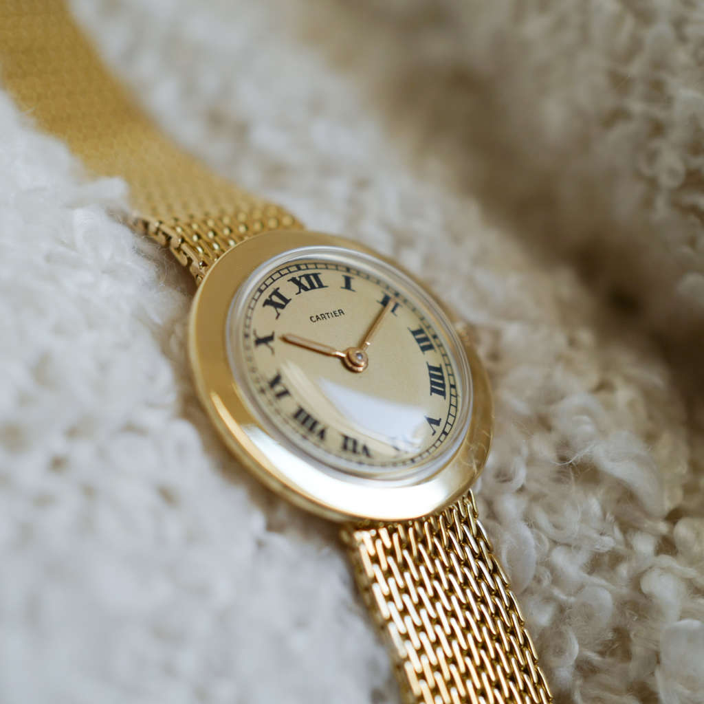 montre vintage cartier or massif ancienne disco volante