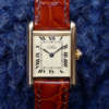 cafe noir les montres vintage cartier tank must pour femme petite modele vermeil bracelet marron_5