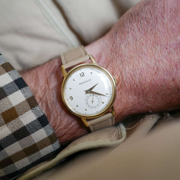cafe noir les montres vintage marseille horloger jaeger lecoultre mouvement mecanique a automatique 449 spirale breguet 1940 or massif 18 K petite seconde12