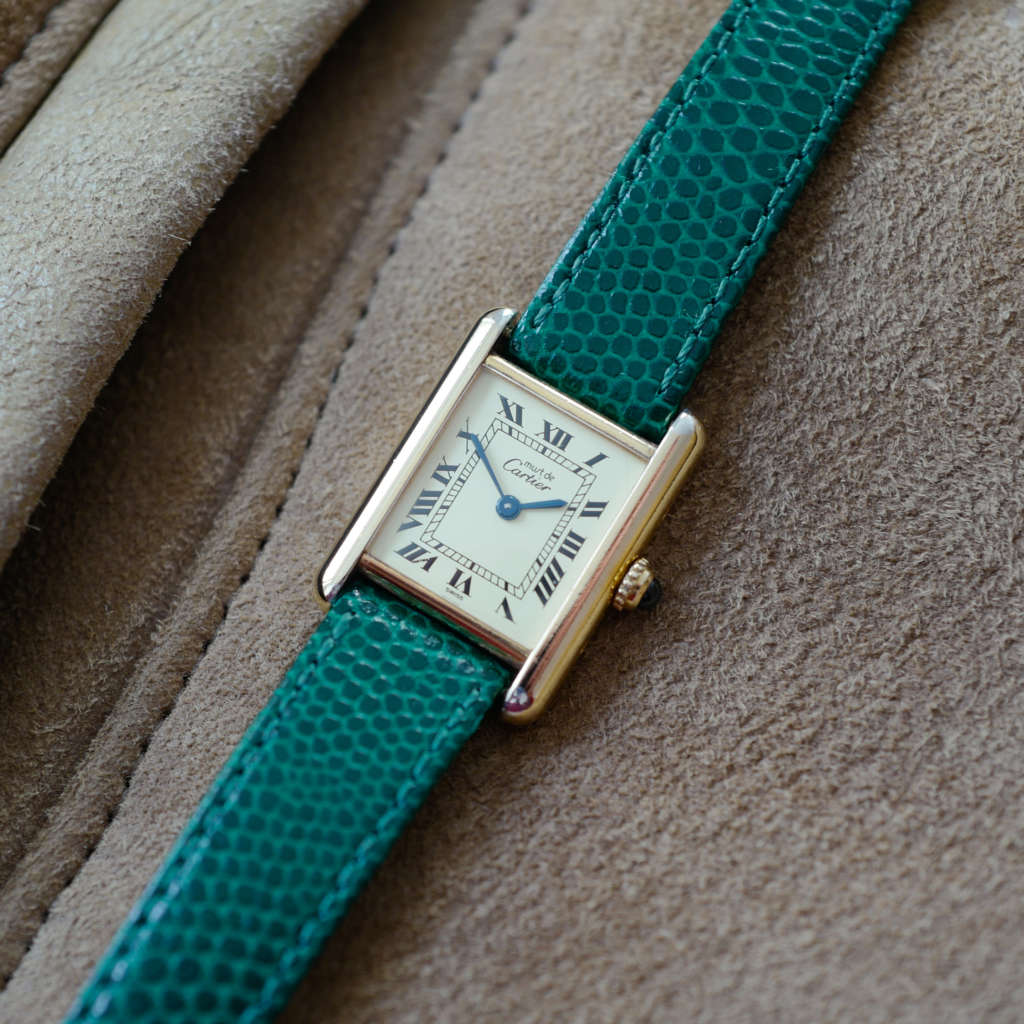 cafe noir montres vintage marseille cartier tank must petit modèle argent vermeil plaque or femme_1