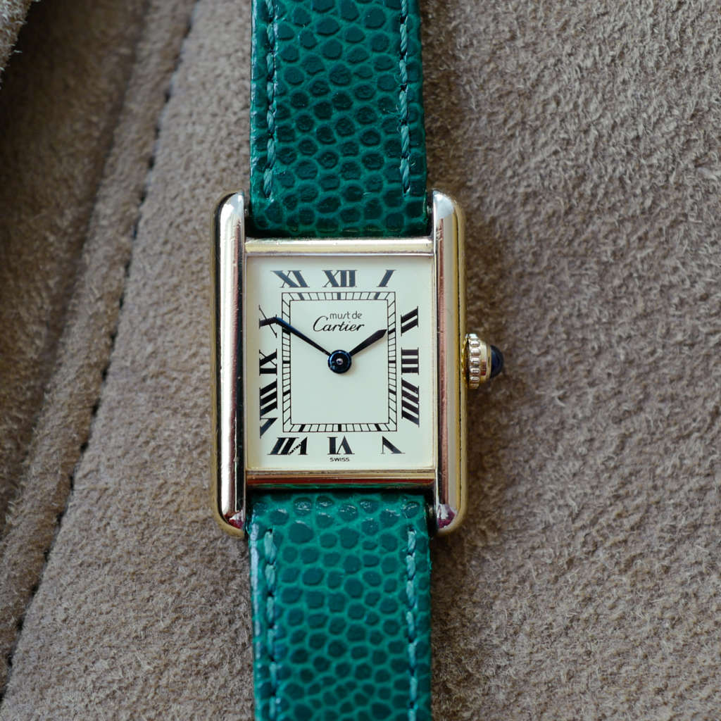 cafe noir montres vintage marseille cartier tank must petit modèle argent vermeil plaque or femme_3