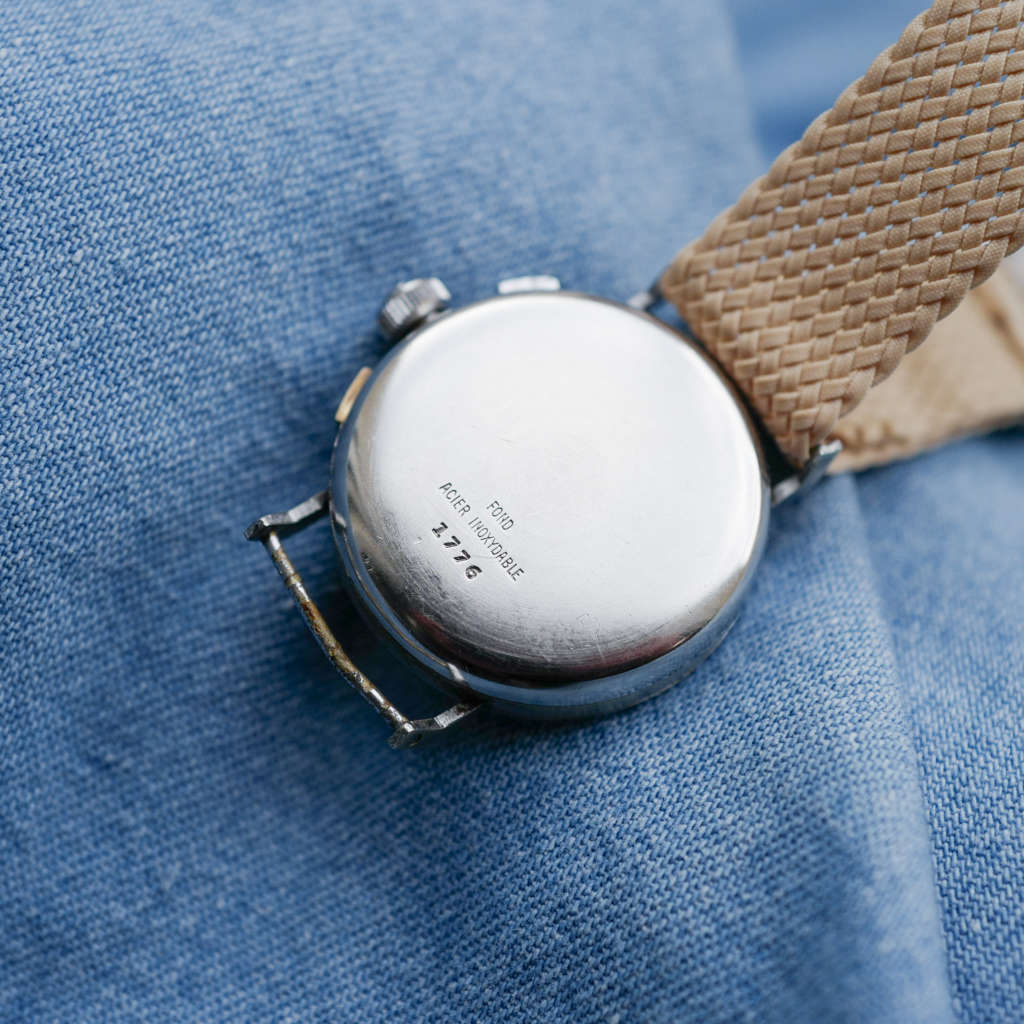 cafe noir montres vintage marseille horloger chronographe militaire triple poussoir militaire télémètre tachymètre gilt vintage_2