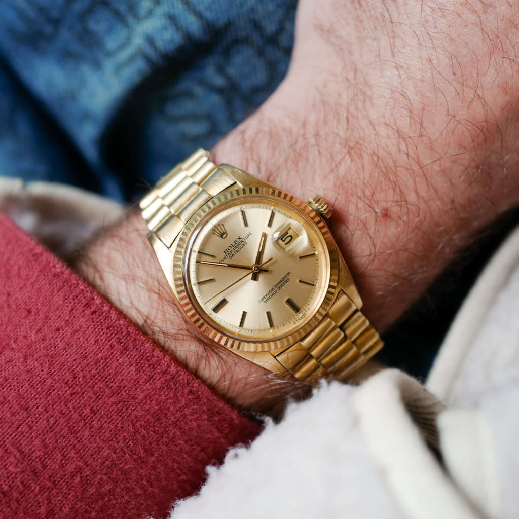 cafe noir montres vintage rolex datejust 1601 bracelet or jaune massif 18k bracelet president 1956_12