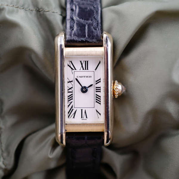 cafe noir les montres horloger vintage marseille cartier tank mini or jaune ref 1380 femme_1