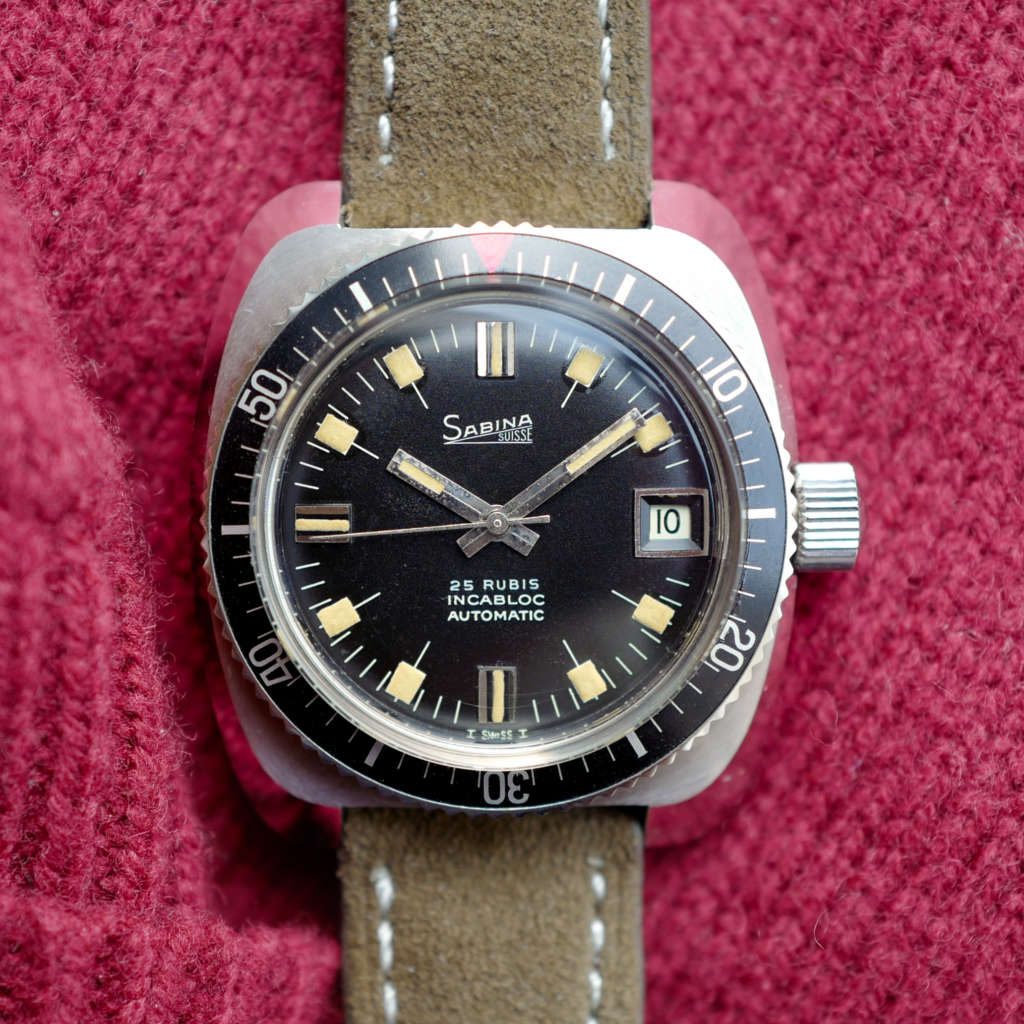 cafe noir montres vintage horloger marseille sabina diver vintage neuf de stock NOS Incabloc Automatic eta 2472_2