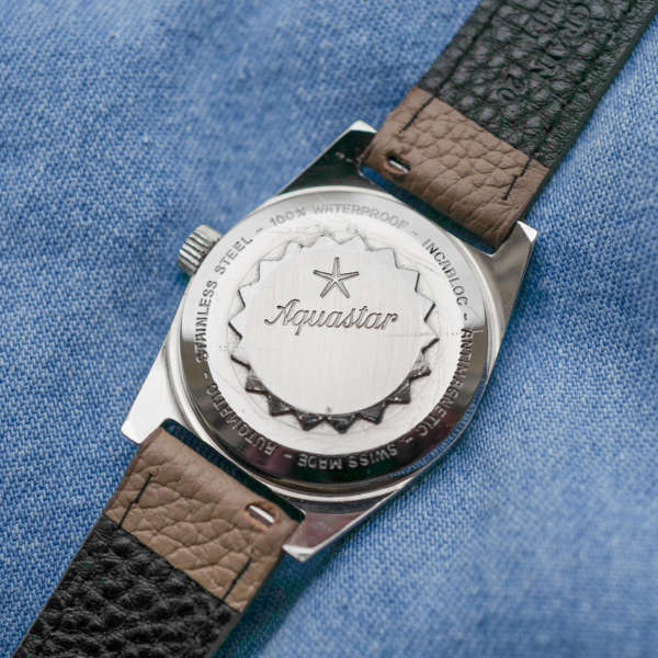 cafe noir montres vintage horlogerie marseille vintage aquastar 1701 patine magnifique tritium_8