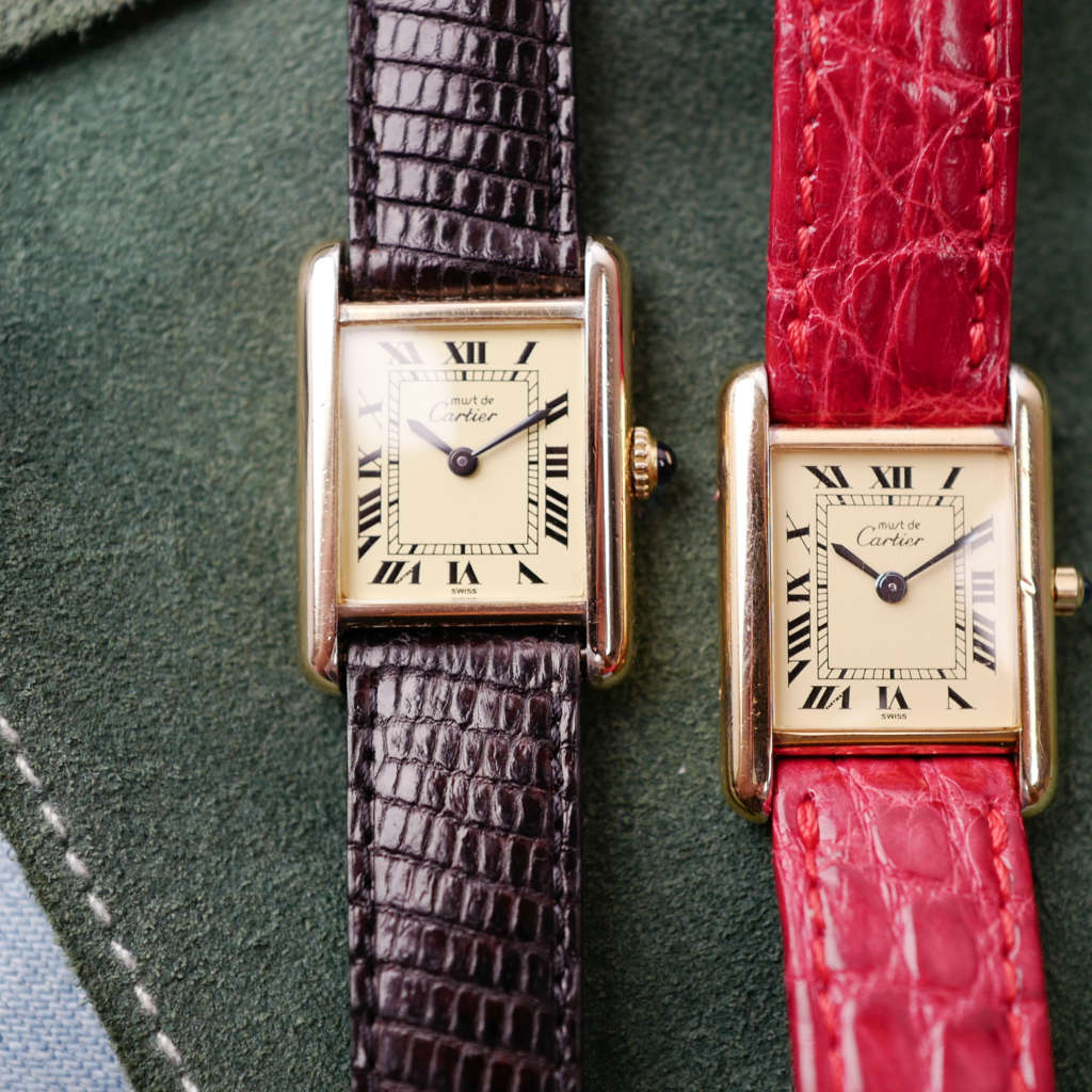 cafe noir montres horloger marseille cartier tank must mécanique pour femme vermeil petit modèle or_1