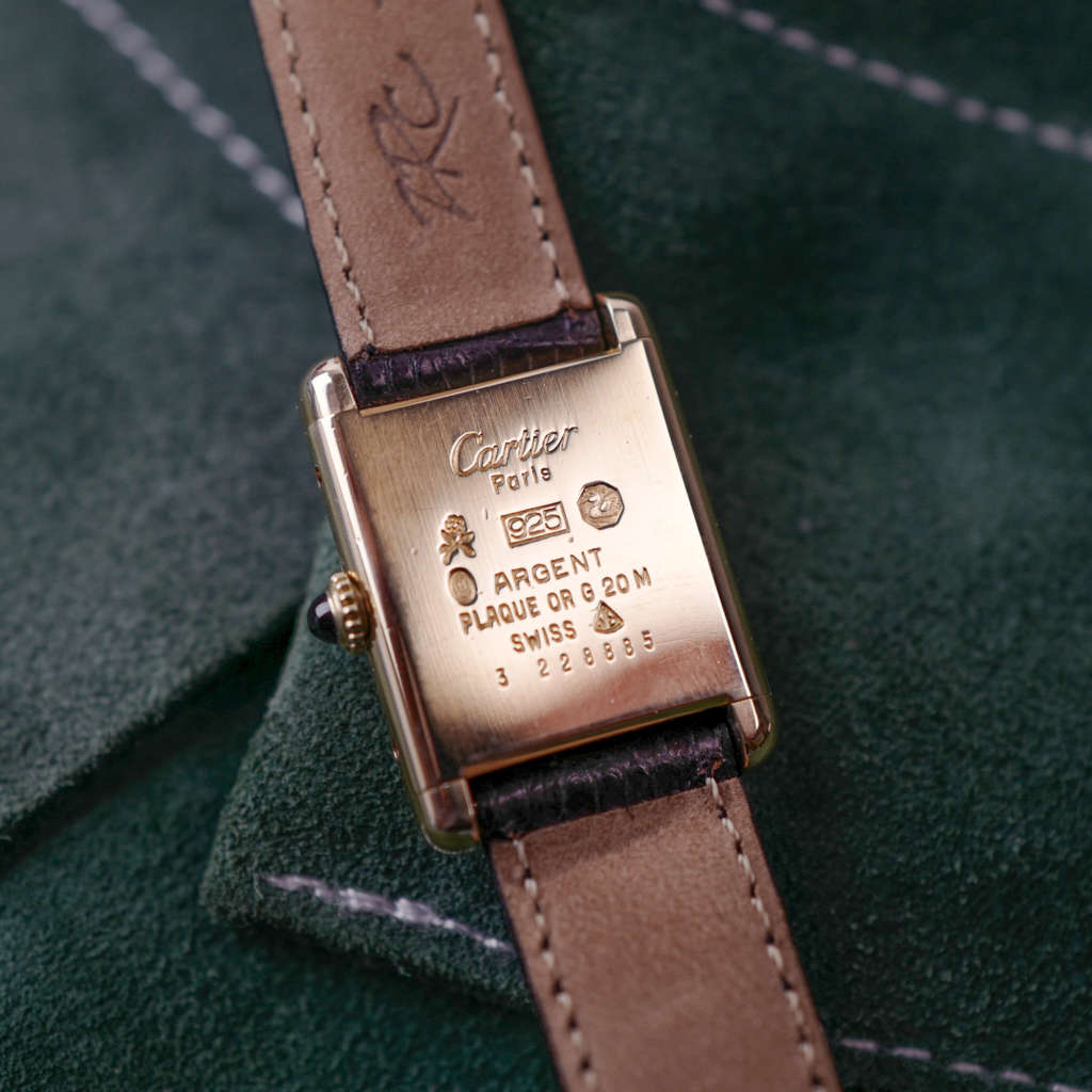 cafe noir montres horloger marseille cartier tank must mécanique pour femme vermeil petit modèle or_1