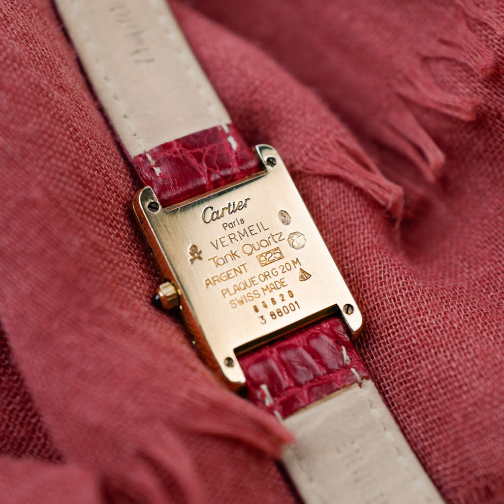 cafe noir montres horloger marseille cartier tank must quartz pour femme vermeil petit modèle or_1