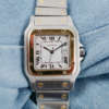 cafe noir montres vintage horloger marseille cartier santos 2961 or acier cadran blanc bracelet or et acier_1