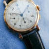 cafe noir montres vintage horloger marseille chronographe oversize jaeger en or rose 18k mouvement Universal Geneve 287 Compax vintage rare