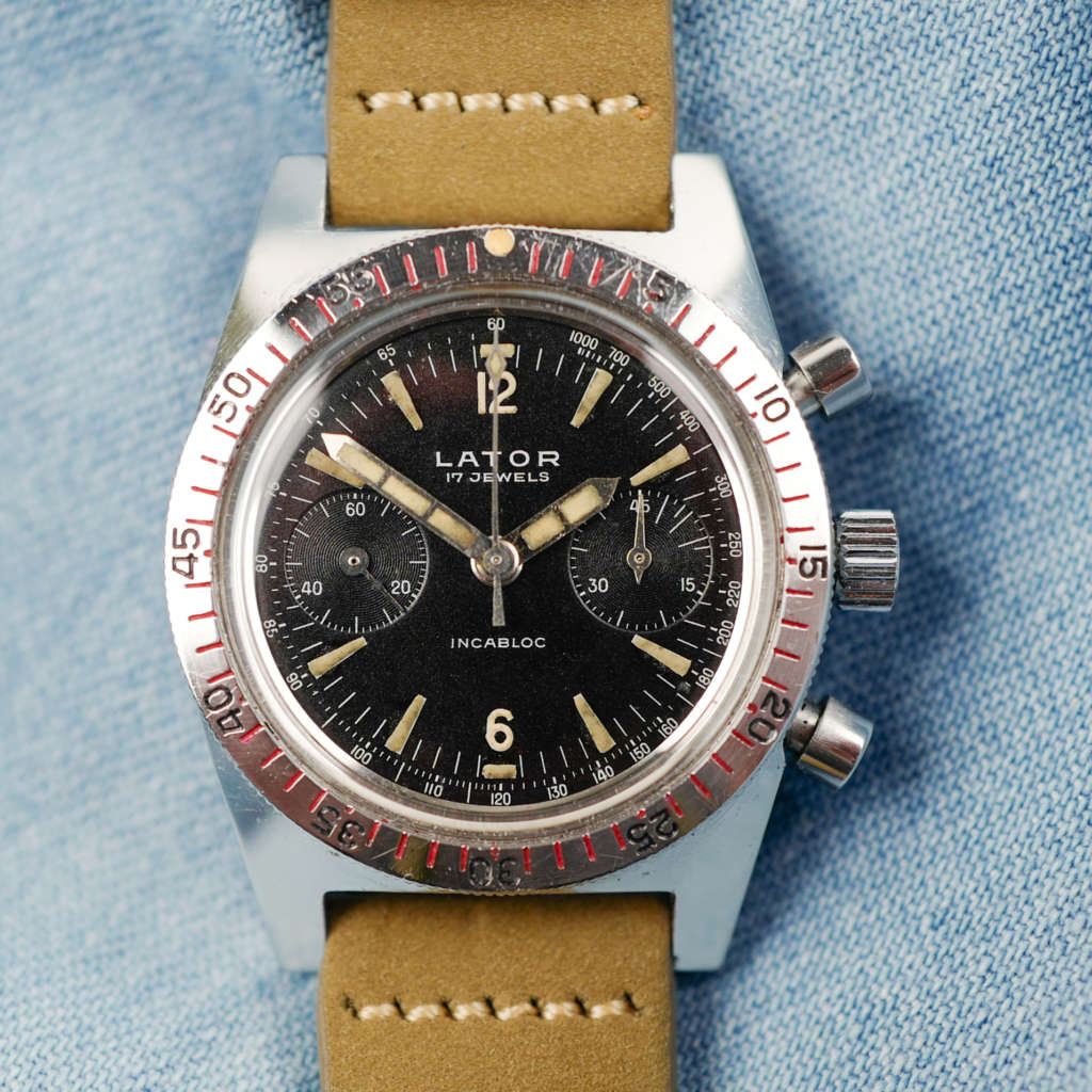 cafe noir montres vintage horloger marseille chronographe skin diver militaire venus_1