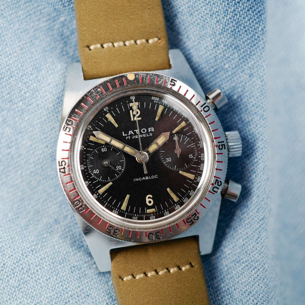 cafe noir montres vintage horloger marseille chronographe skin diver militaire venus_1