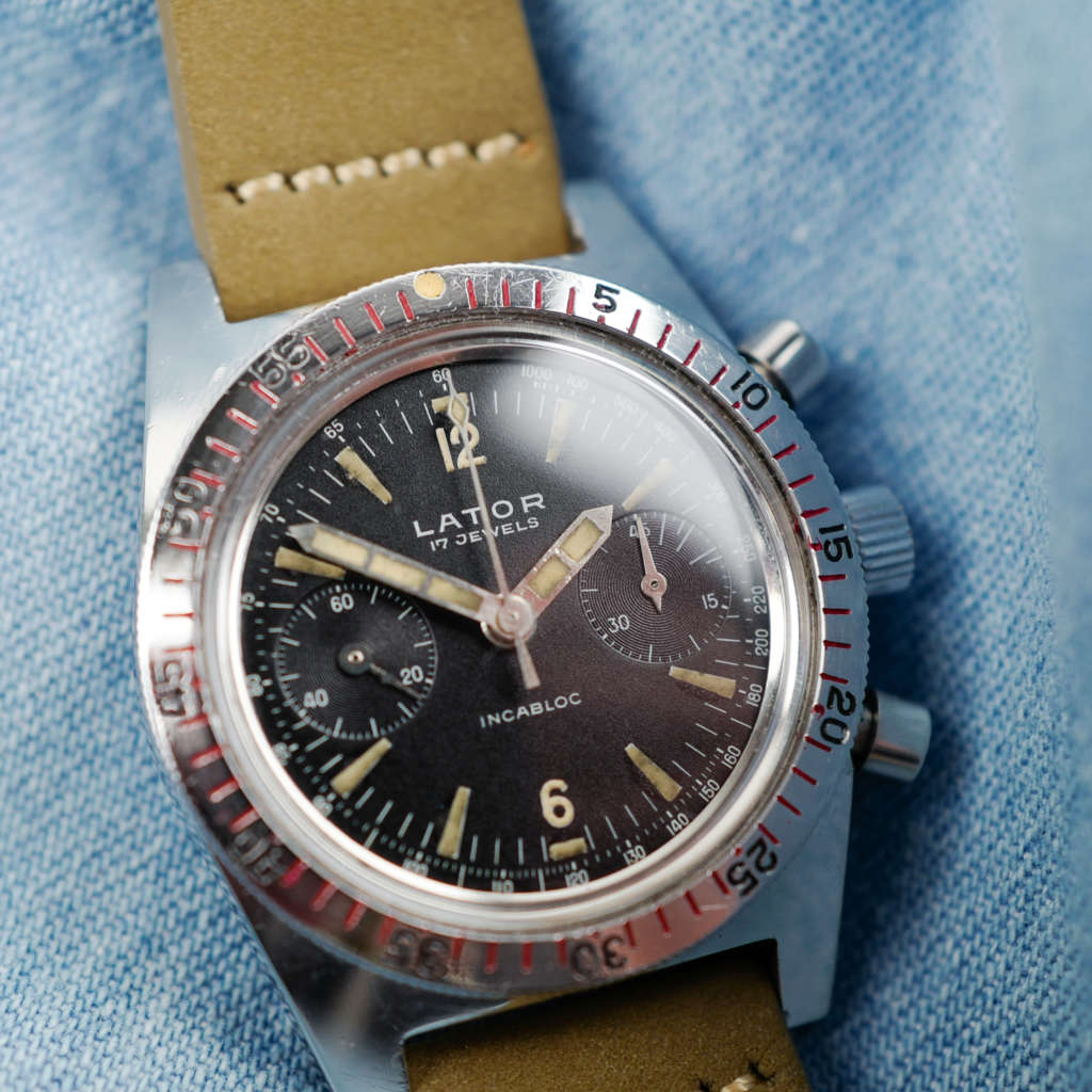 cafe noir montres vintage horloger marseille chronographe skin diver militaire venus_1