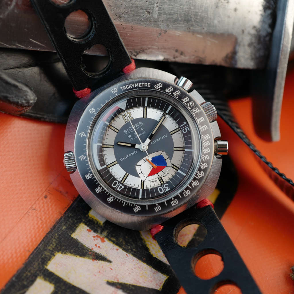 cafe noir les montres SICURA Automatic Oversize Chronographe vintage 1970_5 cafe noir les montres SICURA Automatic Oversize Chronographe vintage 1970_2