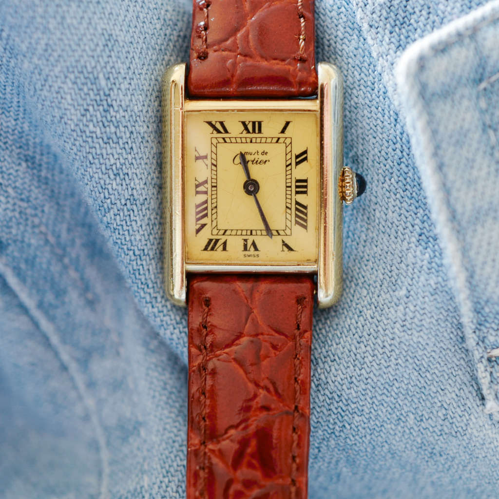 cafe noir les montres bracelet ancien vintage 14 mm aligator marron brillant pour cartier must_6 cafe noir les montres bracelet ancien vintage 14 mm aligator marron brillant pour cartier must_1