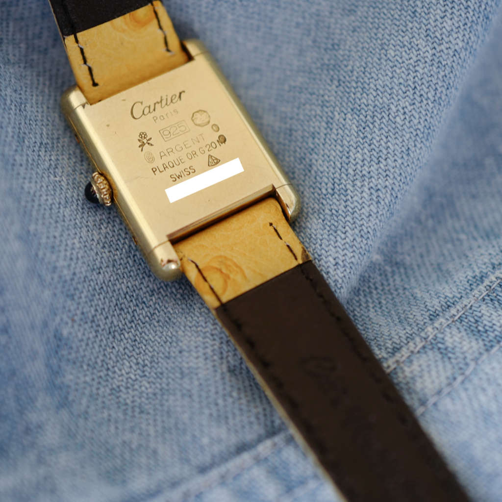 cafe noir les montres bracelet ancien vintage 14 mm autruche pour cartier must_1