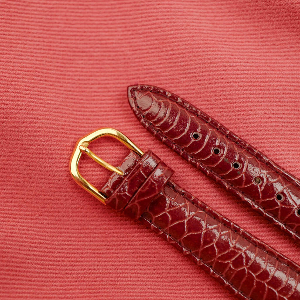 bracelet cuir 18 mm veritable noir brillant type aligator vintage 20 mm neuf de stock_1 bracelet cuir 18 mm veritable noir brillant type aligator vintage 20 mm neuf de stock_1