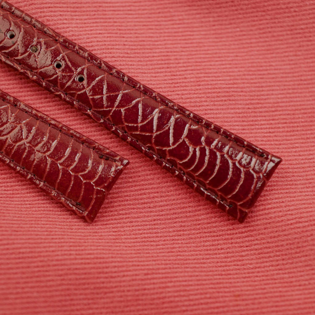 bracelet cuir 18 mm veritable noir brillant type aligator vintage 20 mm neuf de stock_3 bracelet cuir 18 mm veritable noir brillant type aligator vintage 20 mm neuf de stock_1