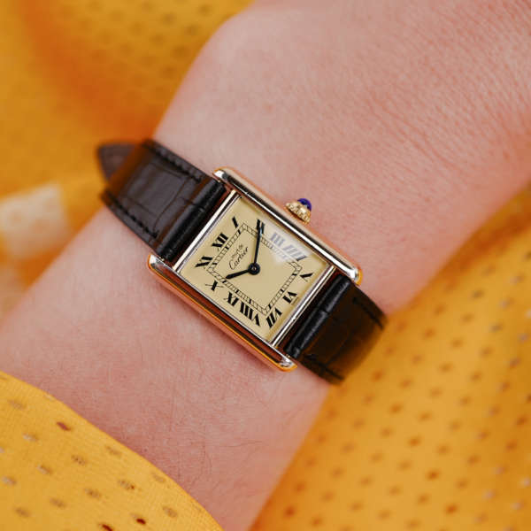 cafe noir les montres vintage horlogerie vintage horloger marseille cartier tank must pour femme mini dorée vermeil