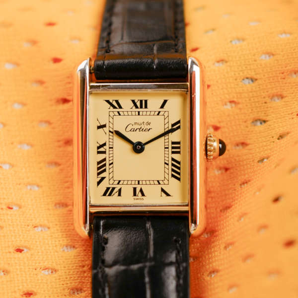 cafe noir les montres vintage horlogerie vintage horloger marseille cartier tank must pour femme mini dorée vermeil