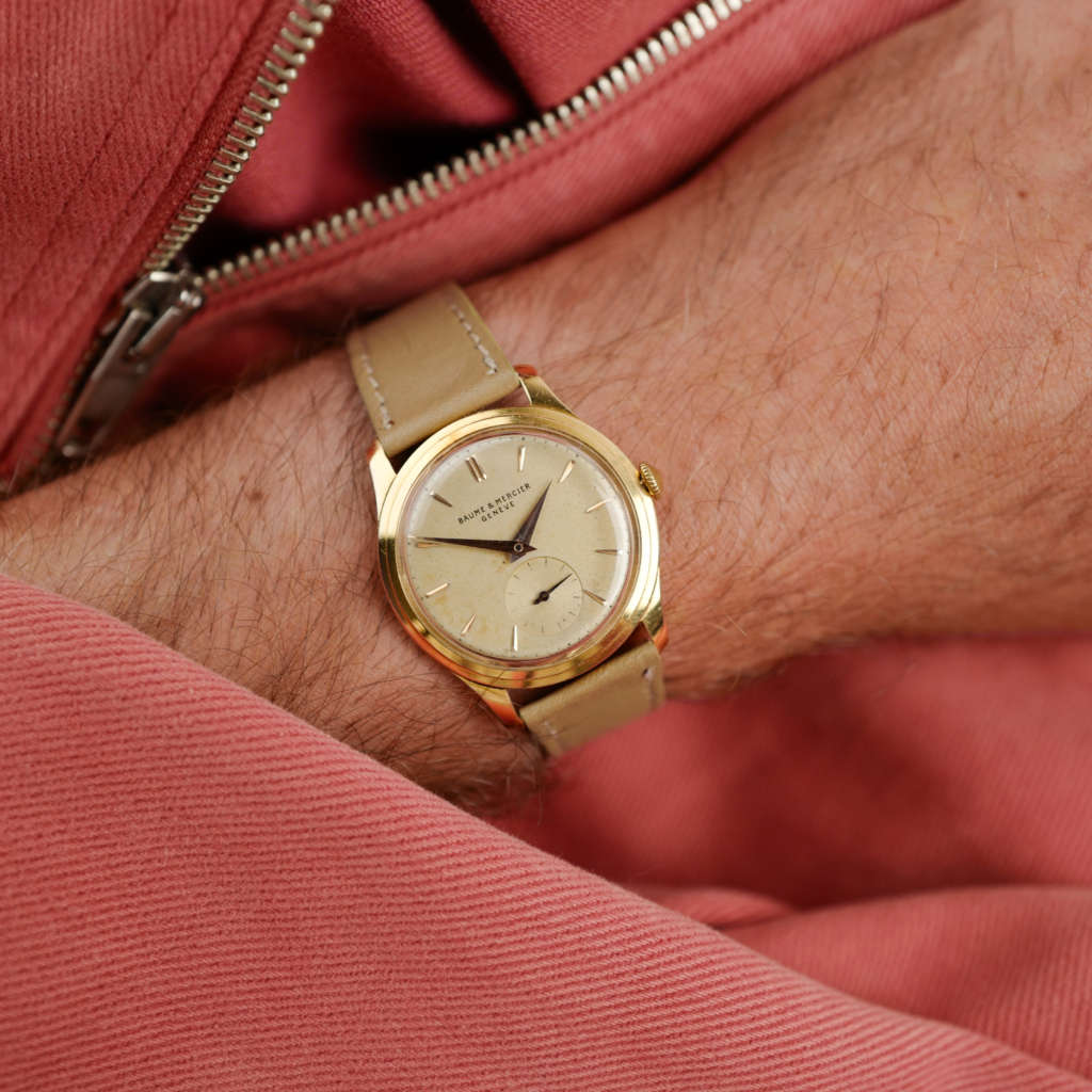 cafe noir les montres vintage horlogerie horloger marseille baume et & mercier or massif 18k années 1950