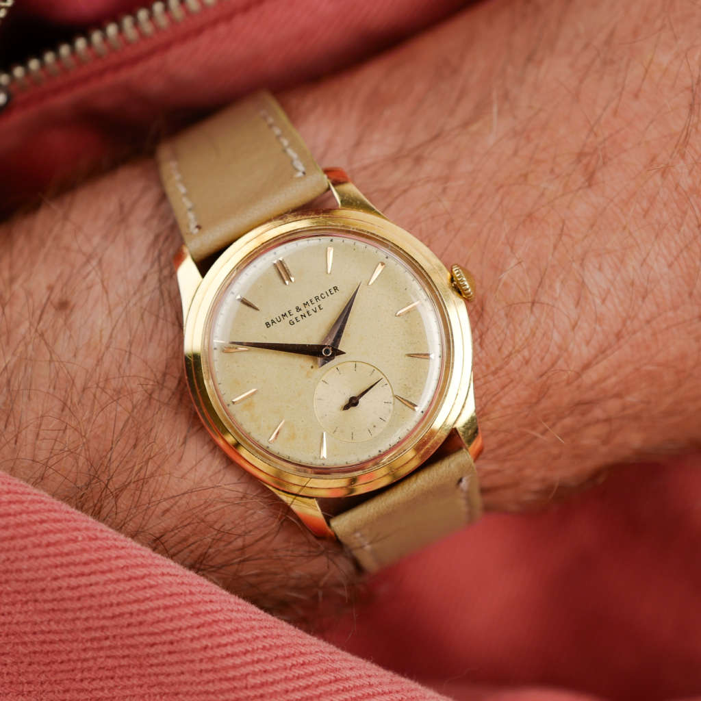 cafe noir les montres vintage horlogerie horloger marseille baume et & mercier or massif 18k années 1950