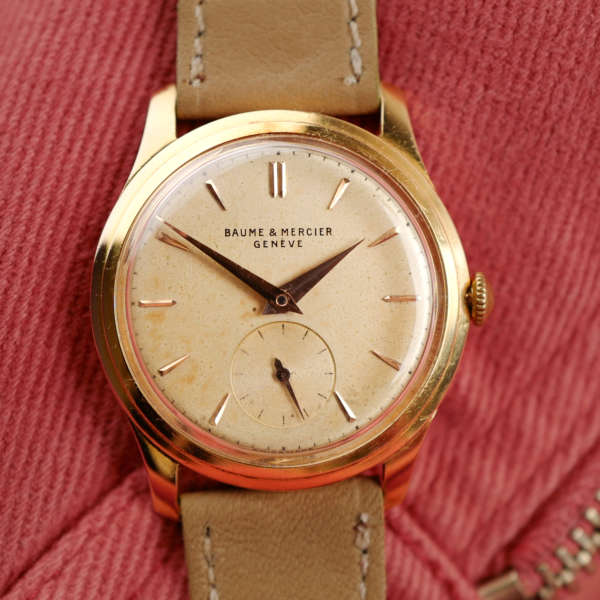 cafe noir les montres vintage horlogerie horloger marseille baume et & mercier or massif 18k années 1950