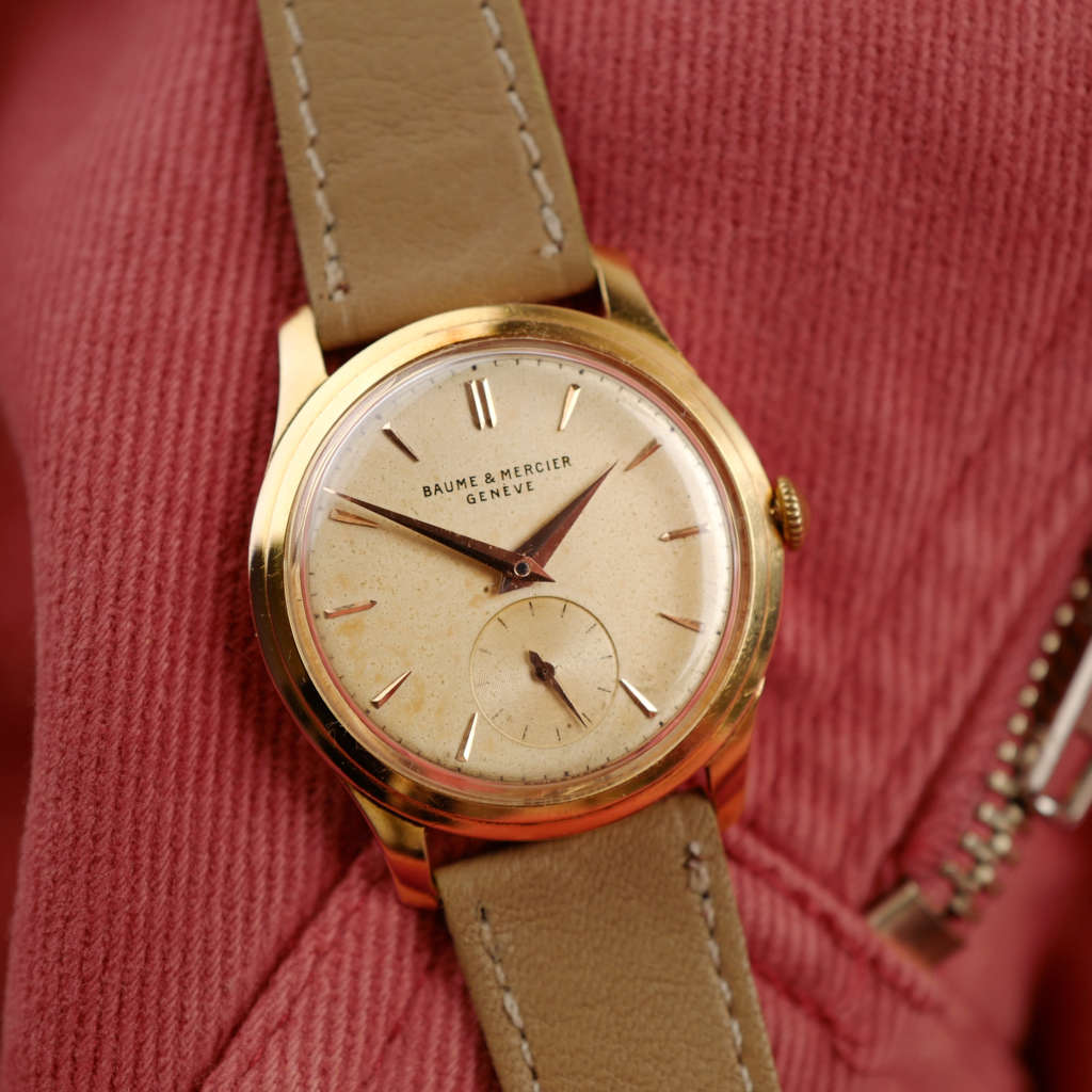 cafe noir les montres vintage horlogerie horloger marseille baume et & mercier or massif 18k années 1950