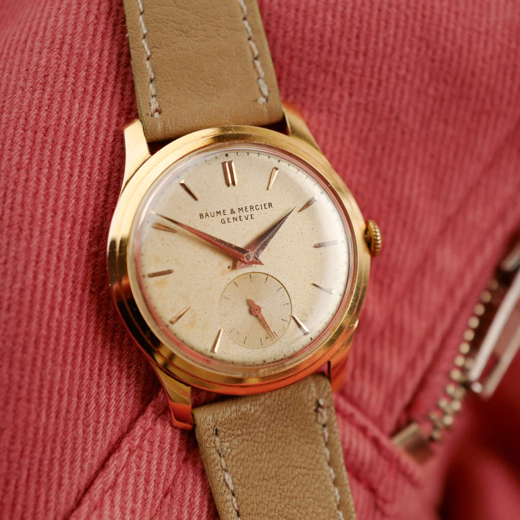 cafe noir les montres vintage horlogerie horloger marseille baume et & mercier or massif 18k années 1950