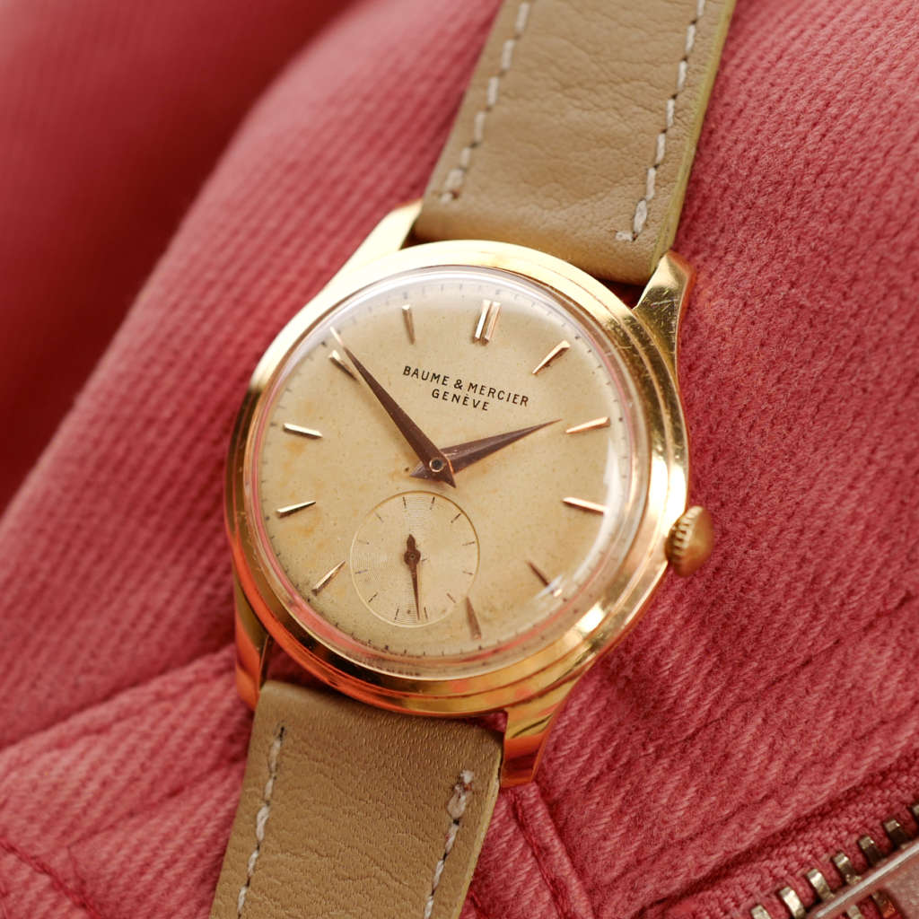 cafe noir les montres vintage horlogerie horloger marseille baume et & mercier or massif 18k années 1950