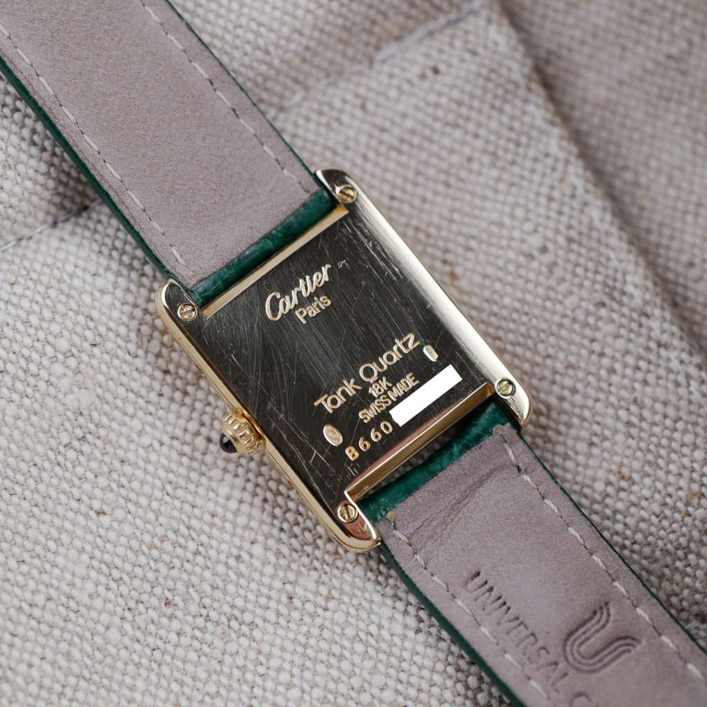 cafe noir montres horloger marseille cartier tank louis petit modèle or massif quartz 18k