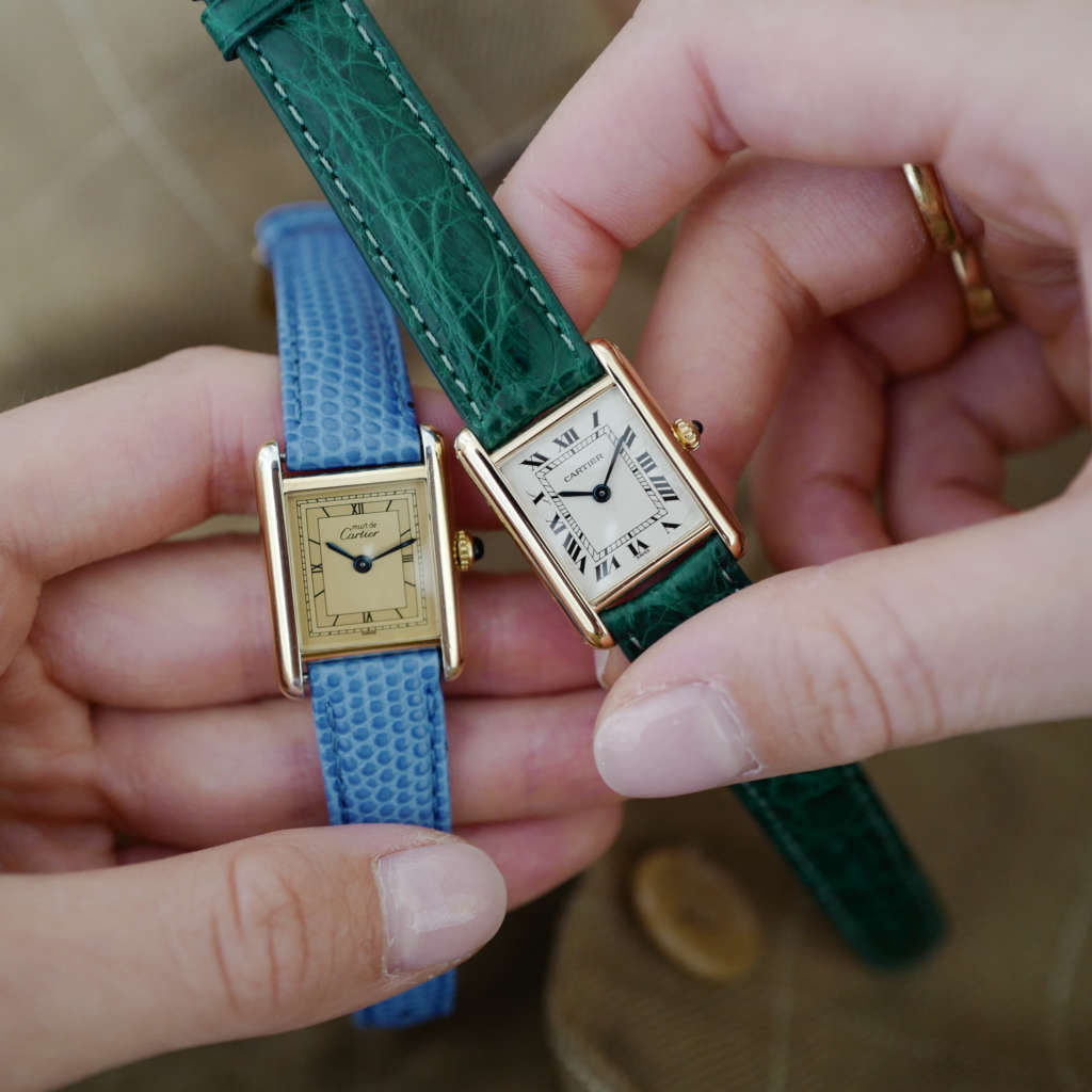 cafe noir montres horloger marseille cartier tank louis petit modèle or massif quartz 18k