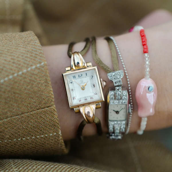 montre bijou bracelet cordon femme art déco vintage