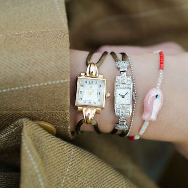 montre bijou bracelet cordon femme art déco vintage