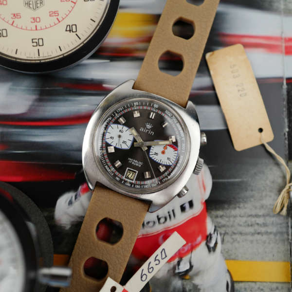 cafe noir les montres horloger marseille vintage airain chronographe valjoux 7734 racing