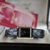 cafe noir les montres vintage horloger marseille montres cartier tank must vintage PM petit modele taille femme cadran noir laqué vintage