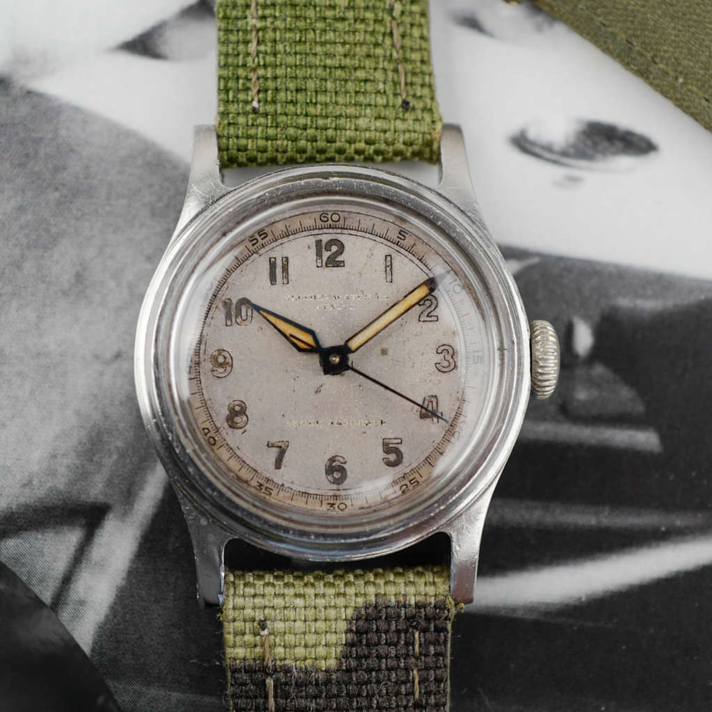 RECORD WATCH Militaire Cadran Tritium Vintage 1950 Cafe Noir