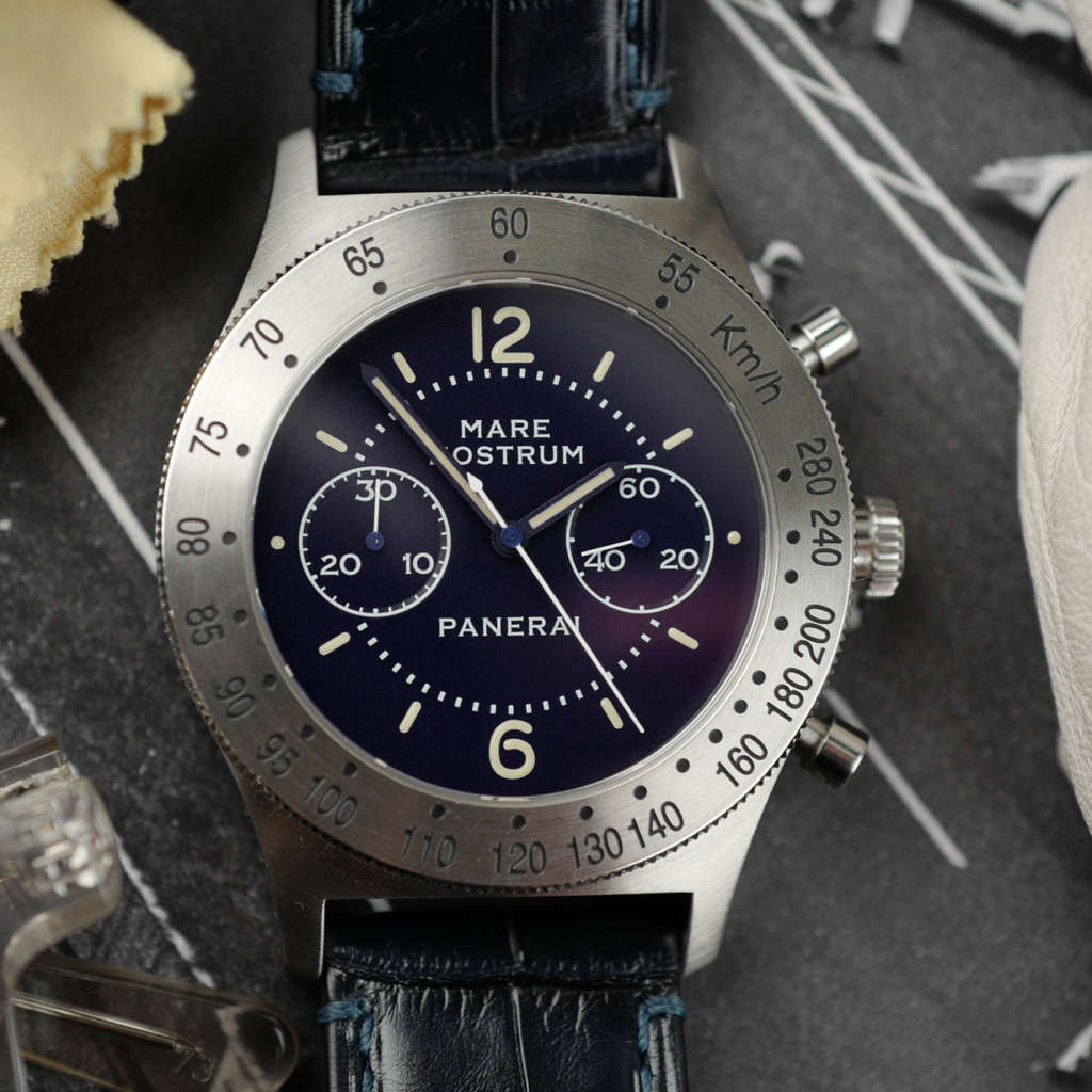 cafe noir les montres vintage marseille horloger panerai mare nostrum chronographe cadran bleu mat edition limitee 1000 PAM00716 de 2017 full set boite papier_3 cafe noir les montres vintage marseille horloger panerai mare nostrum chronographe cadran bleu mat edition limitee 1000 PAM00716 de 2017 full set boite papier