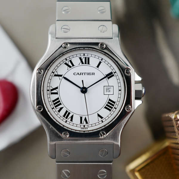 cafe noir montres horloger marseille cartier santos octogonale octo 2965 acier homme automatique vintage full set_42