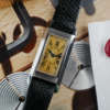 cafe noir les montres vintage horloger marseille cartier france Tank Acier Jaeger Duoplan 409 Vintage 1930 rare