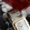 cafe noir les montres vintage horloger marseille cartier santos or et acier grand modele taille homme vintage or et acier