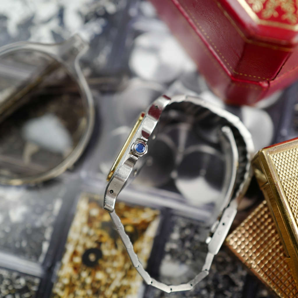 cafe noir les montres vintage horloger marseille cartier santos or et acier grand modele taille homme vintage or et acier_6 cafe noir les montres vintage horloger marseille cartier santos or et acier grand modele taille homme vintage or et acier